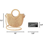 Straw Beach Bag For Women, Crochet Crossbody Bags Small Boho Purse,Top Handle Cute Woven Handbag Wicker Clutch 2026