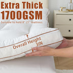 Whatsbedding 3 Inch Memory Foam Mattress Topper (Queen, 60X80), 1700 Gsm