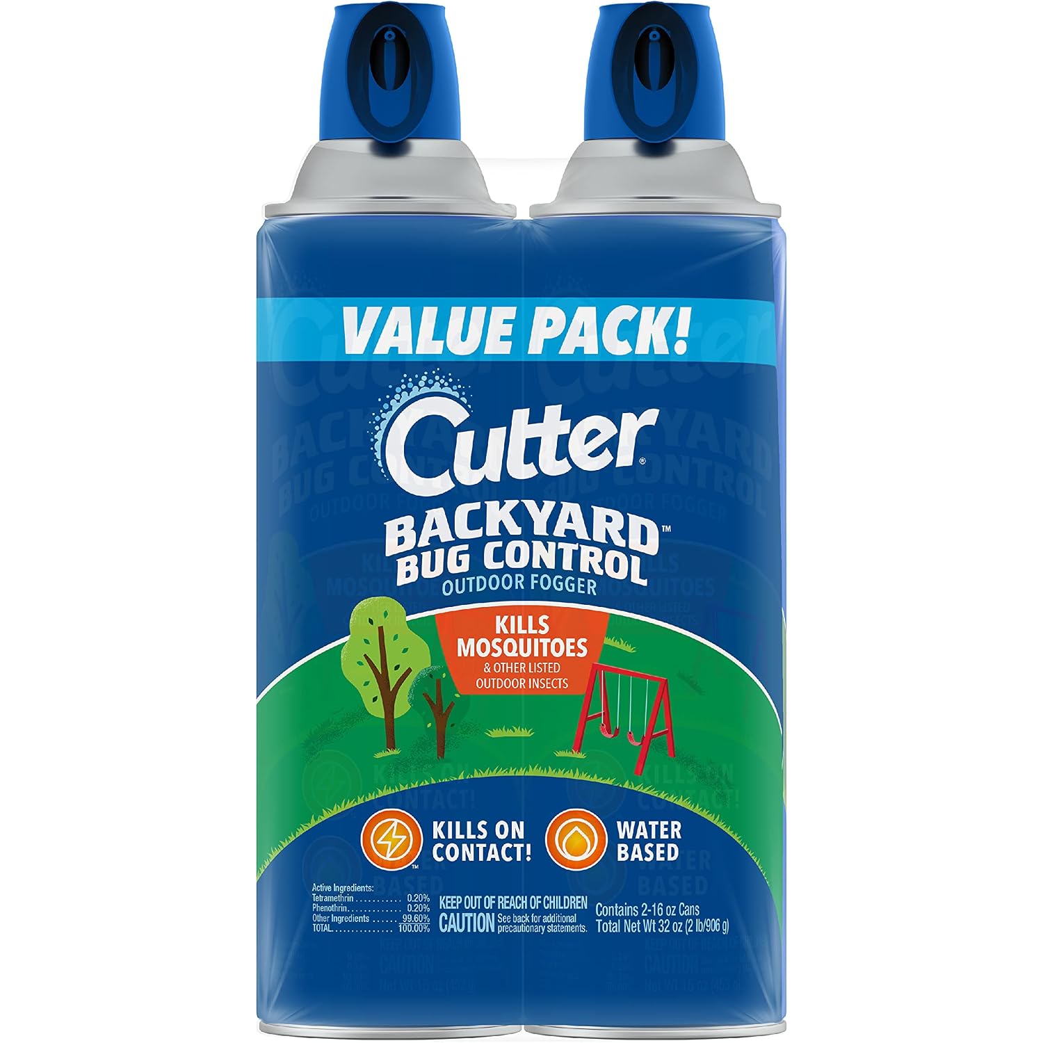 Cutter Backyard Bug Control Outdoor Fogger, Kills Mosquitoes, Fleas & Listed Ants, 16 Ounce, 2 Pack