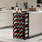 24 Bottles Wine Rack Freestanding Floor, Brown Table Top, Kitchen Cellar | Flexible 2-In-1 Design: Split Into Two 12-Bottle Countertop Wine Racks