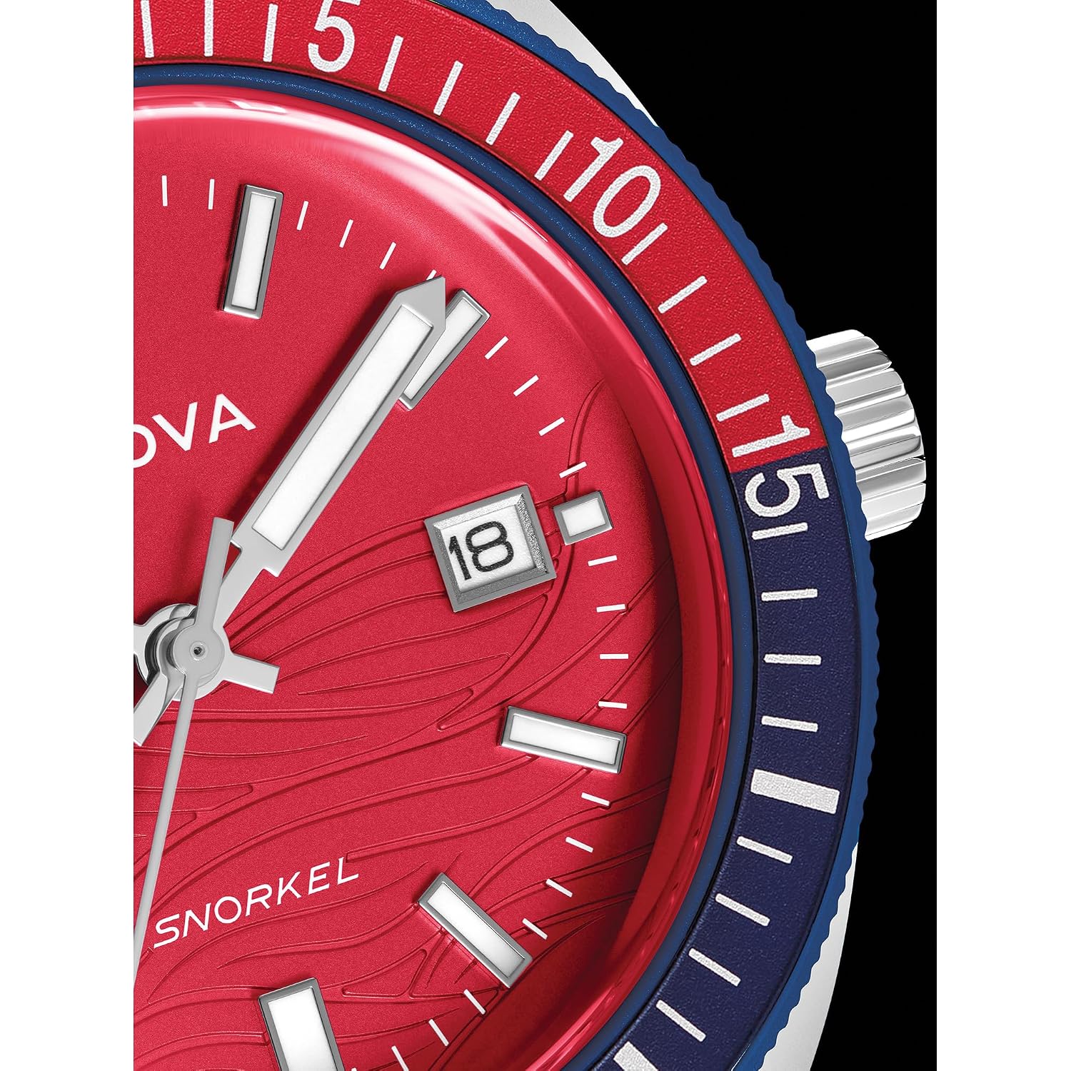 Bulova Men'S Snorkel - America'S 250Th Sail 4Th Special Edition: 41Mm White Hybrid-Ceramic Case With A Blue Rubber Strap & Red Dial (Style: 98B474)