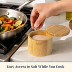 Totally Bamboo Salt Cellar With Swivel Lid, Salt Container For Countertop