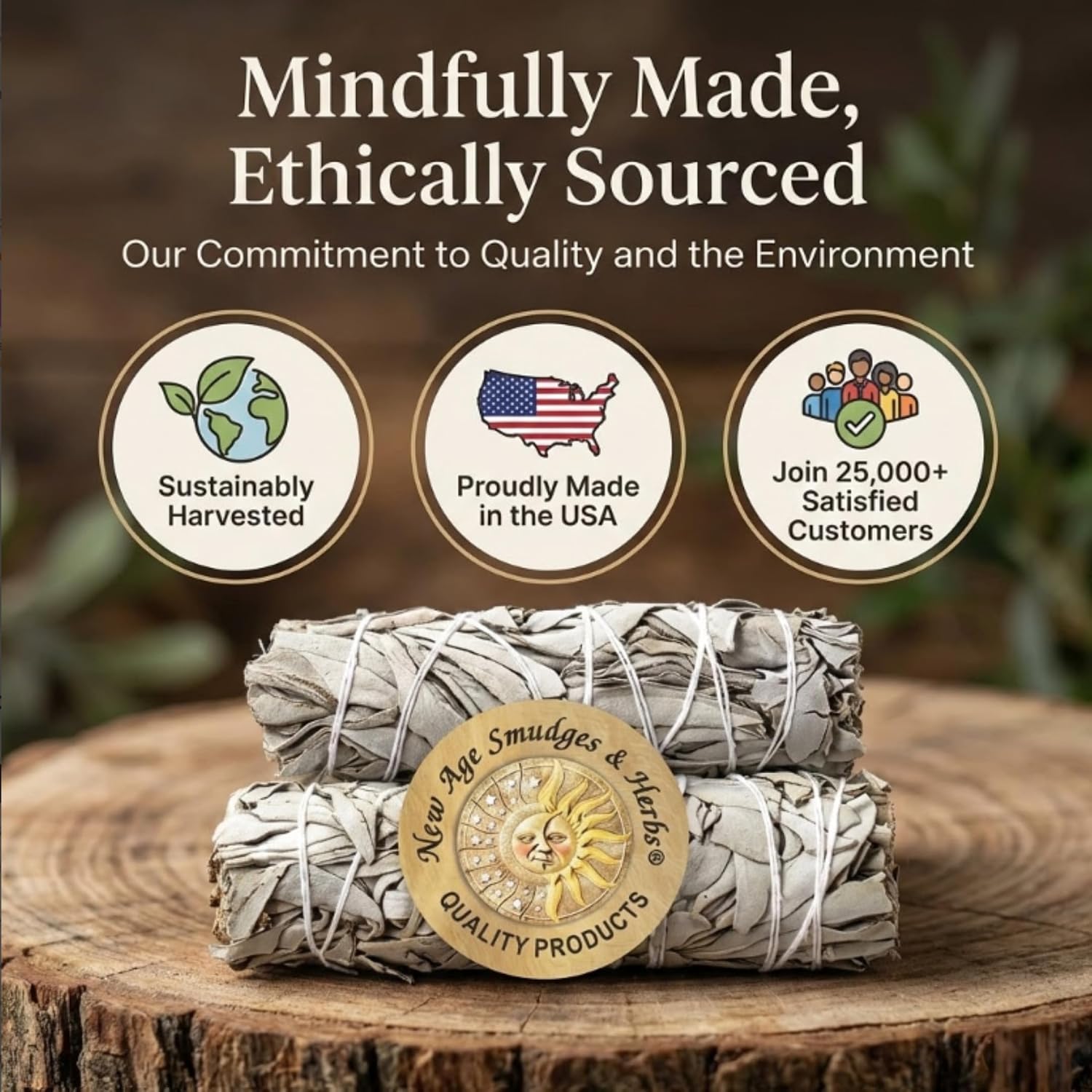 (Pack Of 3)-New Age Smudges & Herbs -Premium California White Sage Incense 4 Inches Long. Home Cleansing Incense,Fragrance,Meditation,Smudging Rituals.California Smudge Sticks Rituals -4 Inch