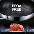 DOTCLAD Wok pan,Hybrid 12 inch Wok with Lid, PFOA Free Cookware,non stick Stainless Steel Woks & Stir-fry pans Nonstick, Dishwasher and Oven Safe, Works on Induction