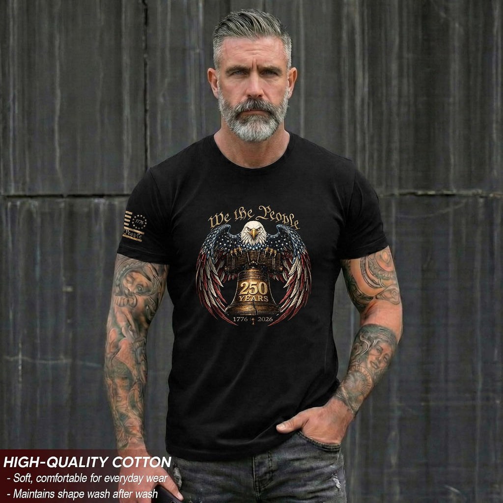 1776-2026 Anniversary Usa Shirt, Patriotic Graphic Men Shirt | Patriotic Graphic Tee Featuring Anniversary-Inspired Artwork, Heritage Details, Suitable For Holidays, Events, Casual Wear