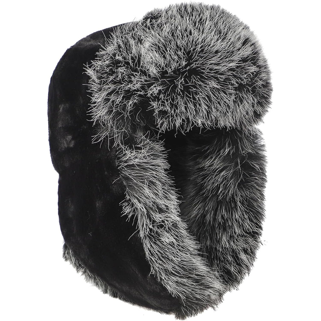 PURFUN Fuzzy Faux Fur Ushanka Russian Hat for Men Women, Winter Plush Full Hood Earflap Cap Cycling Ski Hunting Trapper Hat