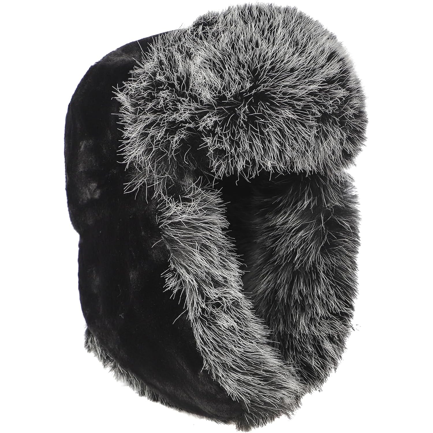 PURFUN Fuzzy Faux Fur Ushanka Russian Hat for Men Women, Winter Plush Full Hood Earflap Cap Cycling Ski Hunting Trapper Hat
