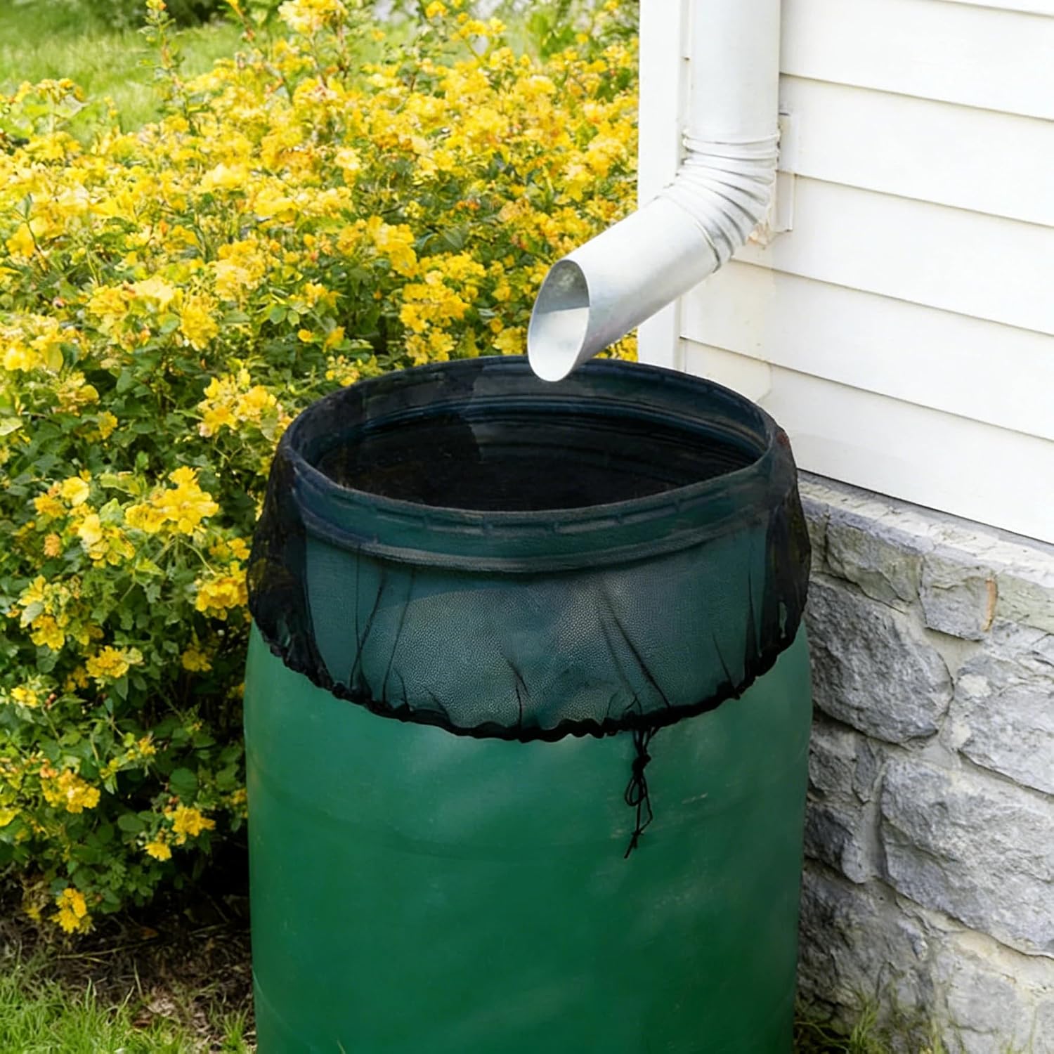 2-Pack Mesh Cover For Rain Barrels, 39 Inch Debris Cover With Drawstring, Outdoor Water Collection Bucket Protector Screen, Prevent Fallen Leaves For Garden, Yard, Eaves Downspouts