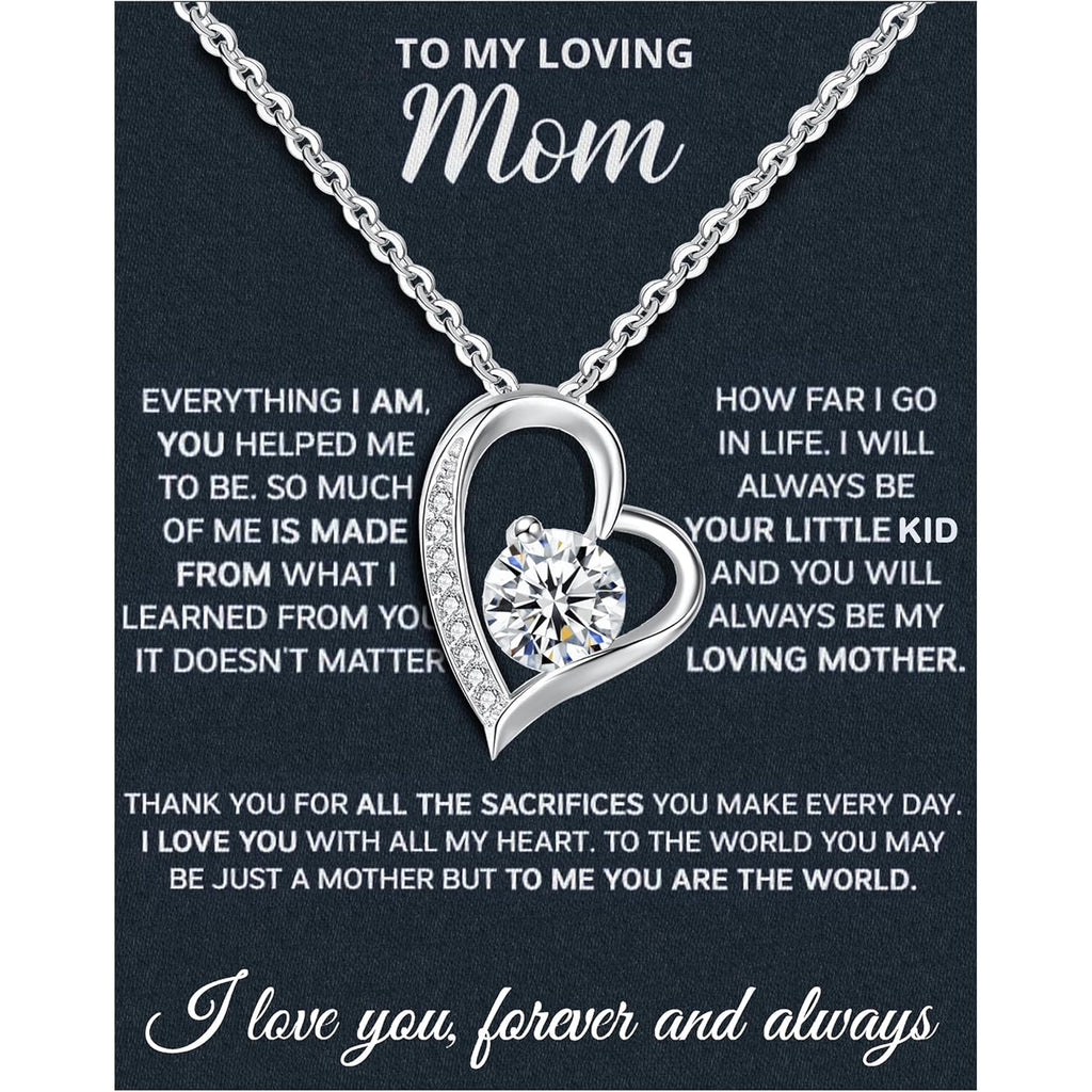 Mothers Day Gifts For Mom From Son Daughter Mom Necklace For Women 925 Sterling Silver New Mom Gifts Birthday Gifts With Heartfelt Message & Lighted Box