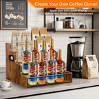 4-Tier Liquor Bottle Display Shelf, Spice Rack - 16-Inch Coffee Syrup Organizer Rack - Heavy-Duty Countertop Bar Shelves For Liquor Whiskey, Spirits, Syrup Wine Dressing