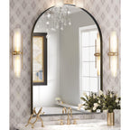 Brightify Arched Mirror, Arched Wall Mirror, 22 X 30 Inch Black Arch Mirror, Metal Frame Black Bathroom Mirror, Arched Top Bathroom Vanity Mirror For Living Room Bedroom Mantel Entryway Hallways