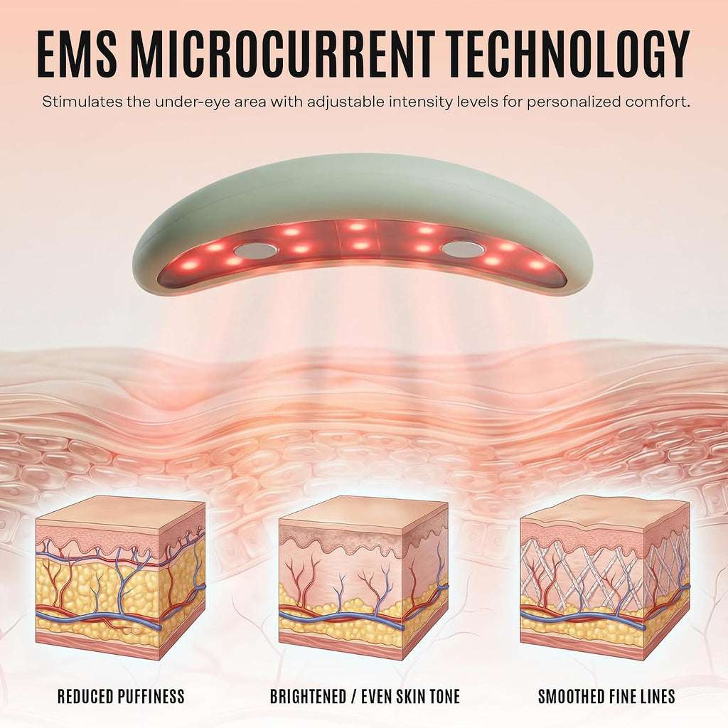 Mario Badescu Red Light + Ems Under Eye Patches – Rechargeable Led & Microcurrent Under-Eye Device With Reusable Patches To Help Reduce Puffiness & Smooth The Look Of Fine Lines