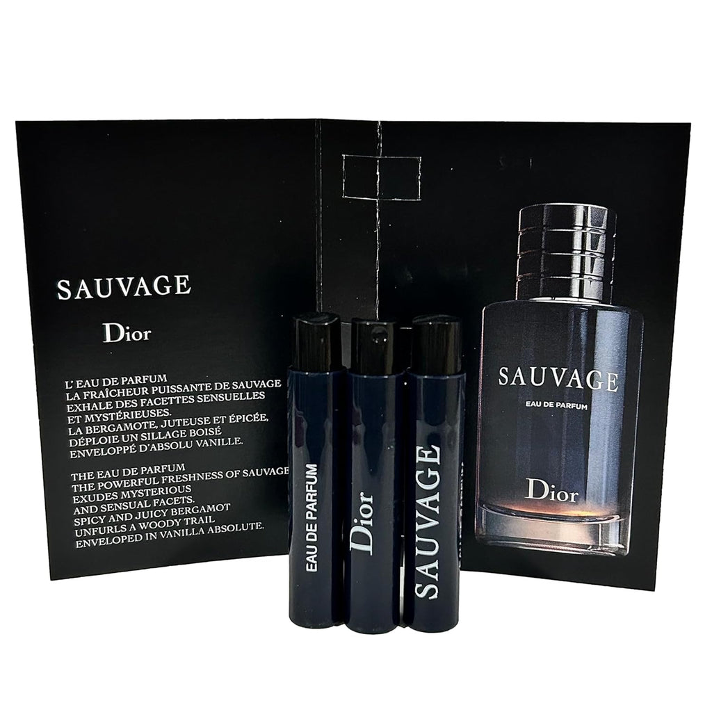 Dior Christian SAUVAGE MEN Sample Perfume EDP Vial 1 ml /0.03 oz - 3 PCS - Set of 3