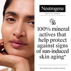 Neutrogena Purescreen+ Tinted Sunscreen For Face Spf 30, Broad Spectrum Mineral Sunscreen With Zinc Oxide & Vitamin E, Water Resistant, Fragrance Free, Light, 1.1 Fl Oz