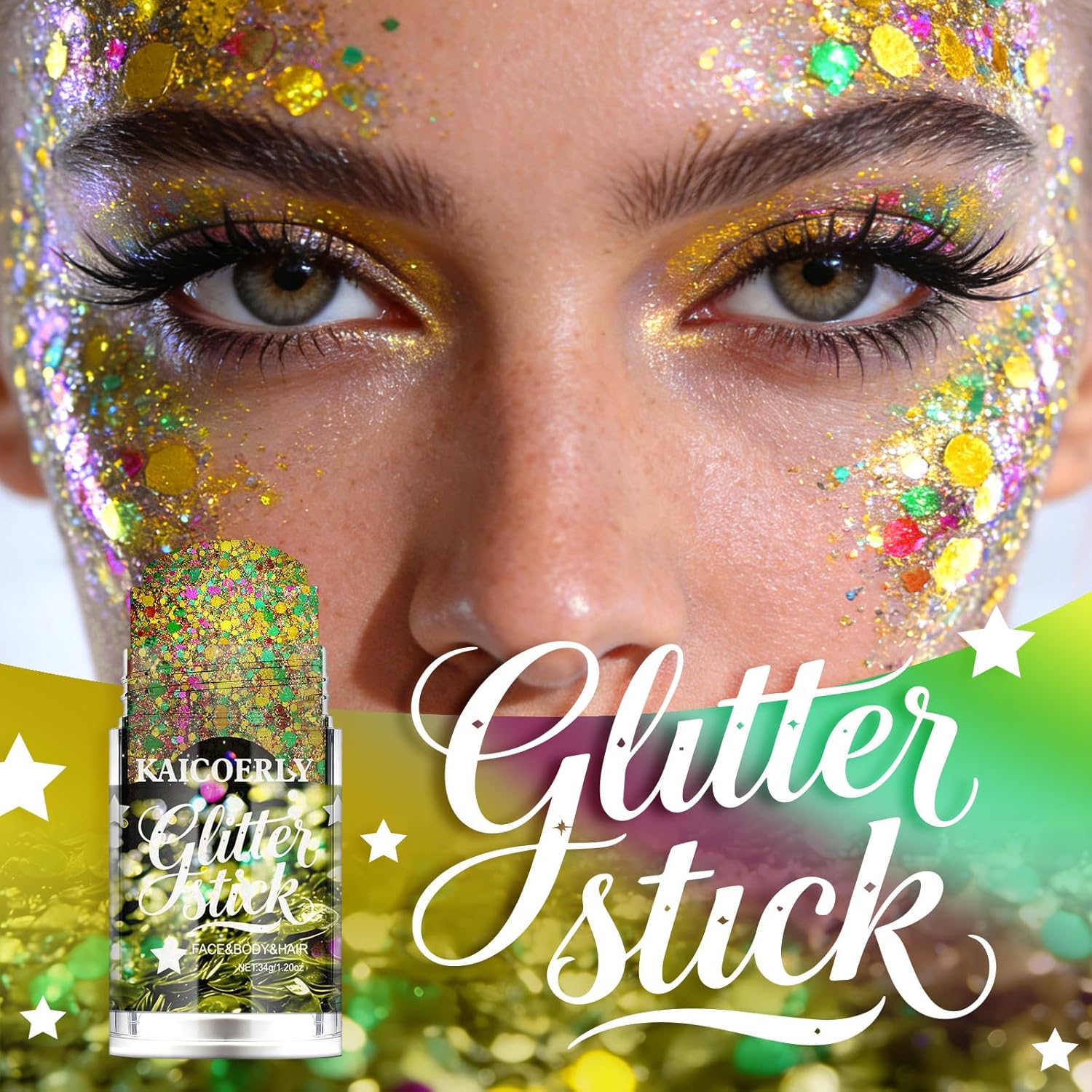 Mardi Gras Body Glitter Gel, Mardi Gras Outfit Body Glitter for Face Body Hair, Chameleon Color Changing Glitter Gel for Rave Party Mermaid Sequins Festival Accessories Shimmer Makeup #10