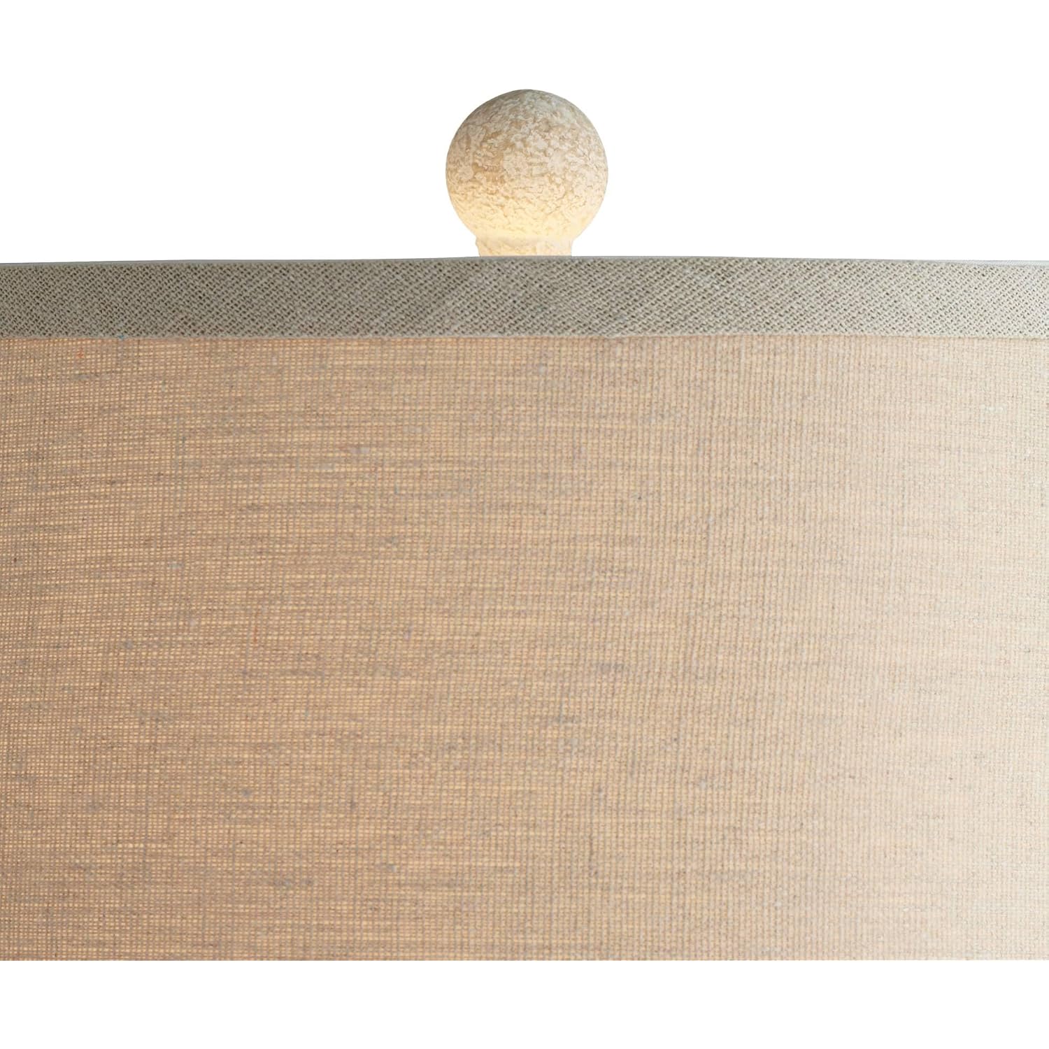 Romeo 23 1/2" High Table Lamps Set Of 2 Distressed Earth Jar Farmhouse | Coastal Beige Rustic Natural Cottage Living Room Bedroom Bedside Nightstand House Office Home Family