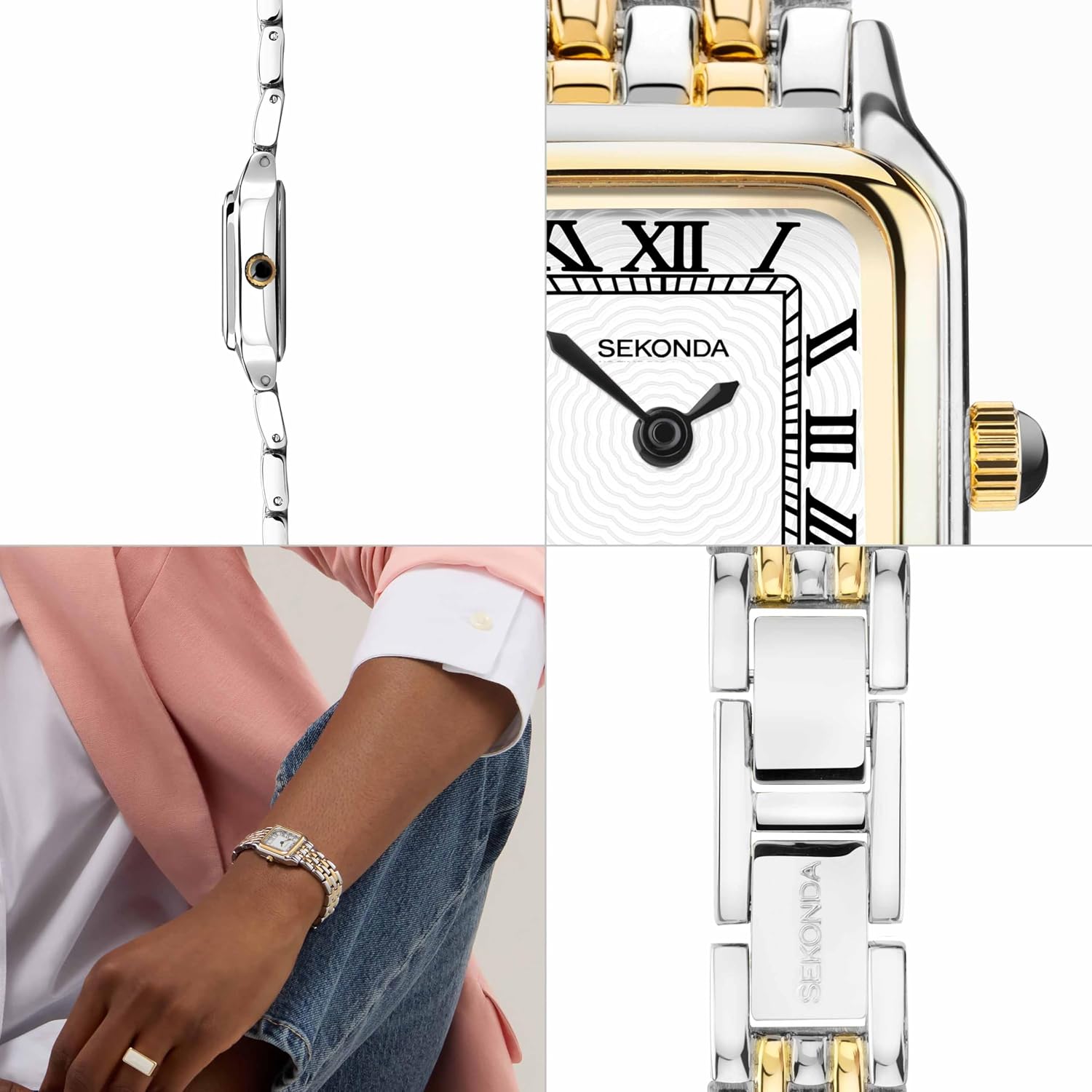 Sekonda Monica Ladies 20Mm Quartz Watch In White With Roman Numerals, Analogue Display And Alloy Strap