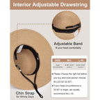 Sun Hats For Women Uv Protection, Packable Wide Brim Straw Hat For Men Beach Summer Vacation Travel