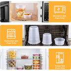 60 Sets Deli Containers With Lids, 32/16/8 Oz X 20 Set Each, Leak-Proof & Bpa Free Airtight Stackable Takeout Plastic Food Storage Containers, Freezer/Microwave/Dishwasher Safe