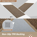 Beqhause Dirt Trapper Door Mat 20" X 32", Non-Slip Washable Doormats, Beige | Entrance Mat Dirt Resistant And Absorbent Welcome Mat, Low Profile Floor Mats For Front Back Door And Entryway