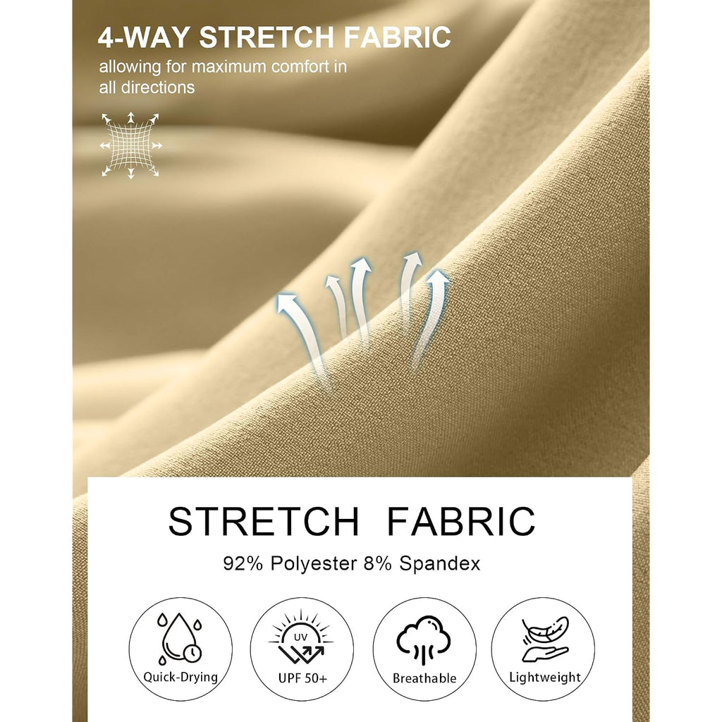 Mens Golf Shorts 7 Inch Inseam Stretch Lightweight Quick Dry Casual Dress Shorts With 4 Pockets