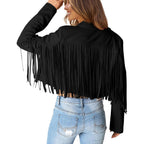 Prettygarden Women'S Fringe Faux Suede Leather Jackets Fall Fashion 2026 Tassel Motorcycle Cropped Coats