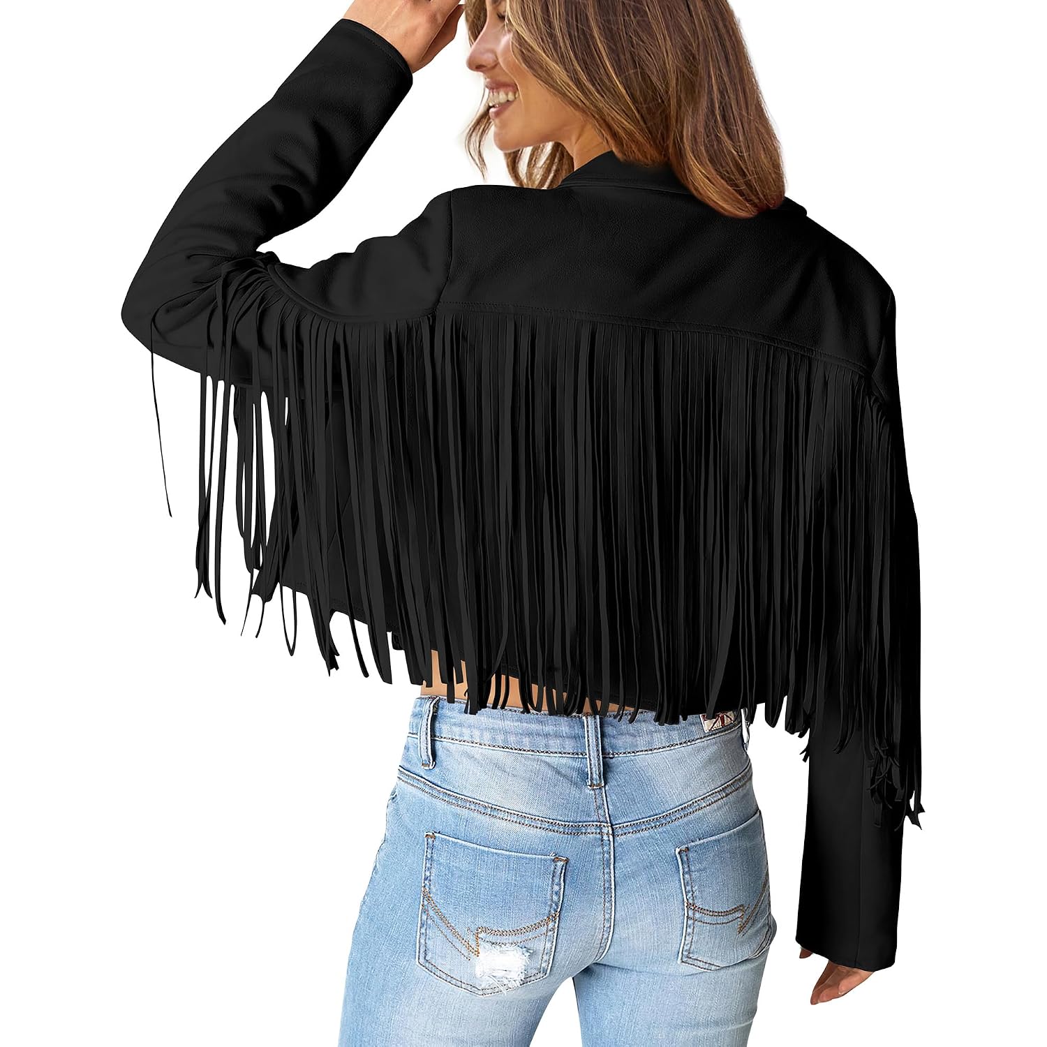 Prettygarden Women'S Fringe Faux Suede Leather Jackets Fall Fashion 2026 Tassel Motorcycle Cropped Coats
