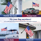 Phitric Flag Pole Kit, Tangle Free Spinning Stainless Steel Rustproof Flagpole For 3X5 Sports Fan Outdoor Flags For Outside House (Black, 5Ft, With Bracket)