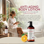 Rosen Apothecary Anti-Aging Retinol Body Lotion For Crepey Skin, Caffeine Firms & Tightens Aging Skin, Boosts Collagen, Restores Youthful Glow, 480Ml