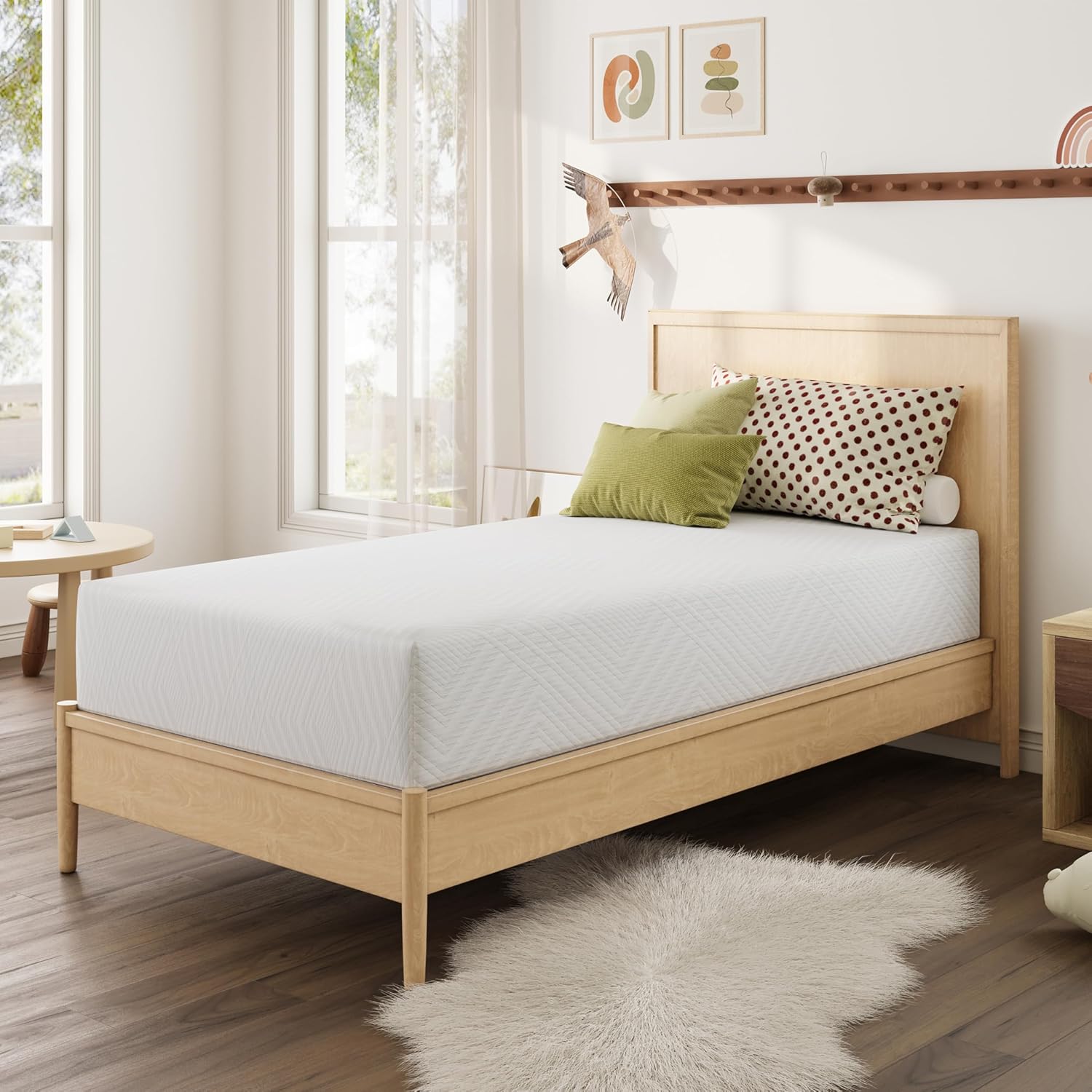 Mlily Twin Mattress In A Box, 8 Inch Mattresses For Kids Bed Single Size Daybed Individual Bunk, Memory Foam Medium Firm