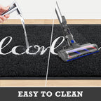 Cozybounty Black Door Mat Welcome Mats Outdoor Indoor Non-Slip Doormat For Entryway Low-Profile Floor Mat For Yard, Garage, High Traffic Areas (30"X17.5", Black)