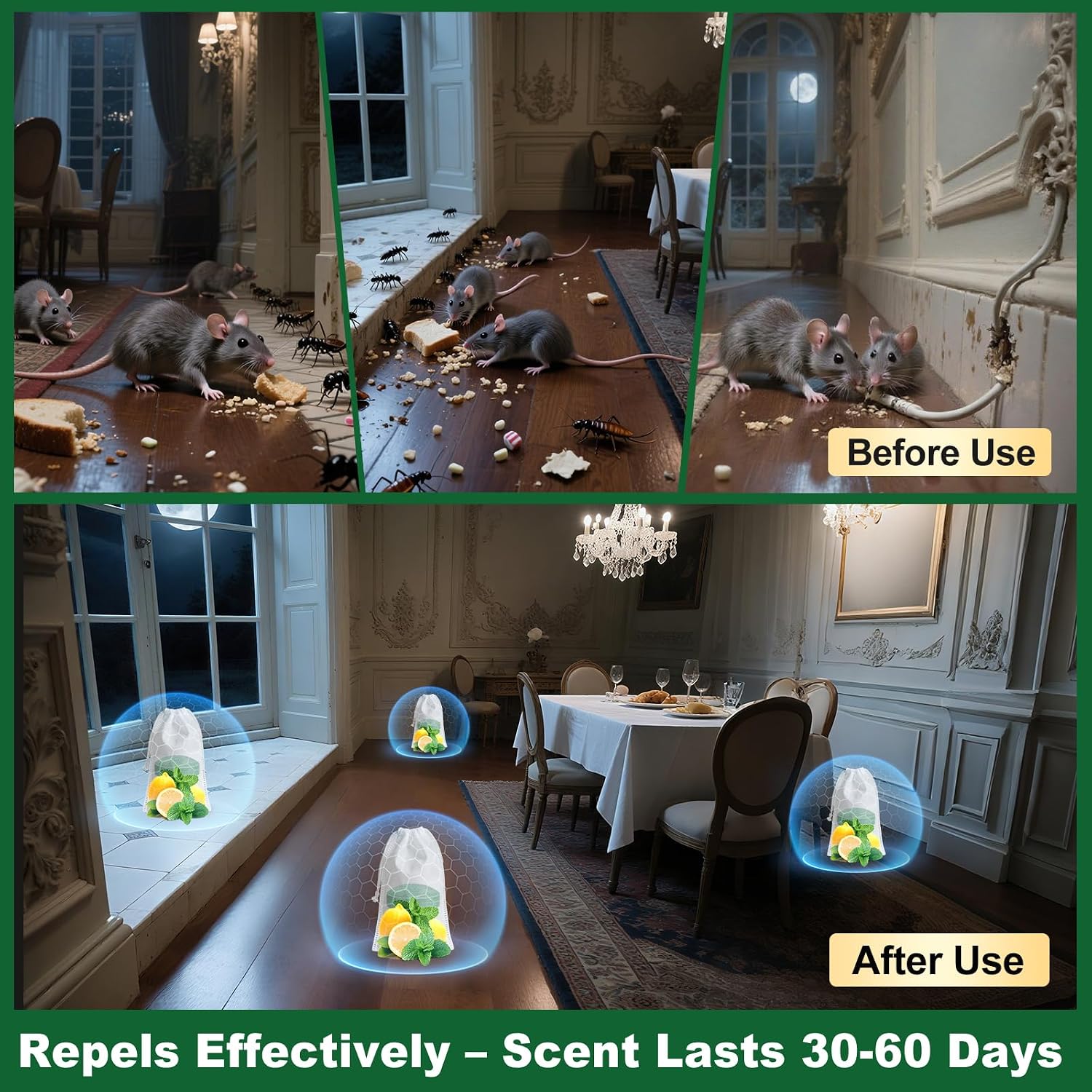 32Pcs Rodent Repellent, Natural Peppermint Oil For Mice, Peppermint | Pest Control, Mouse Repellent For Mice, Rats, Squirrels, Spiders And Pests, Keeps Pests Away Effectively From Garden & Home