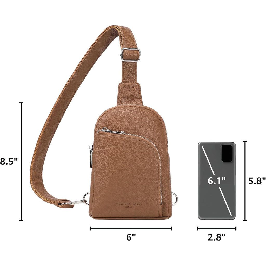 Travel Sling Bag, Anti Theft Crossbody Bag For Women | Rfid Blocking, 8 Card Slots, Back Zippered Pocket, Metal Zippers,Switchable Strap