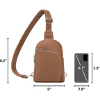 Travel Sling Bag, Anti Theft Crossbody Bag For Women | Rfid Blocking, 8 Card Slots, Back Zippered Pocket, Metal Zippers,Switchable Strap