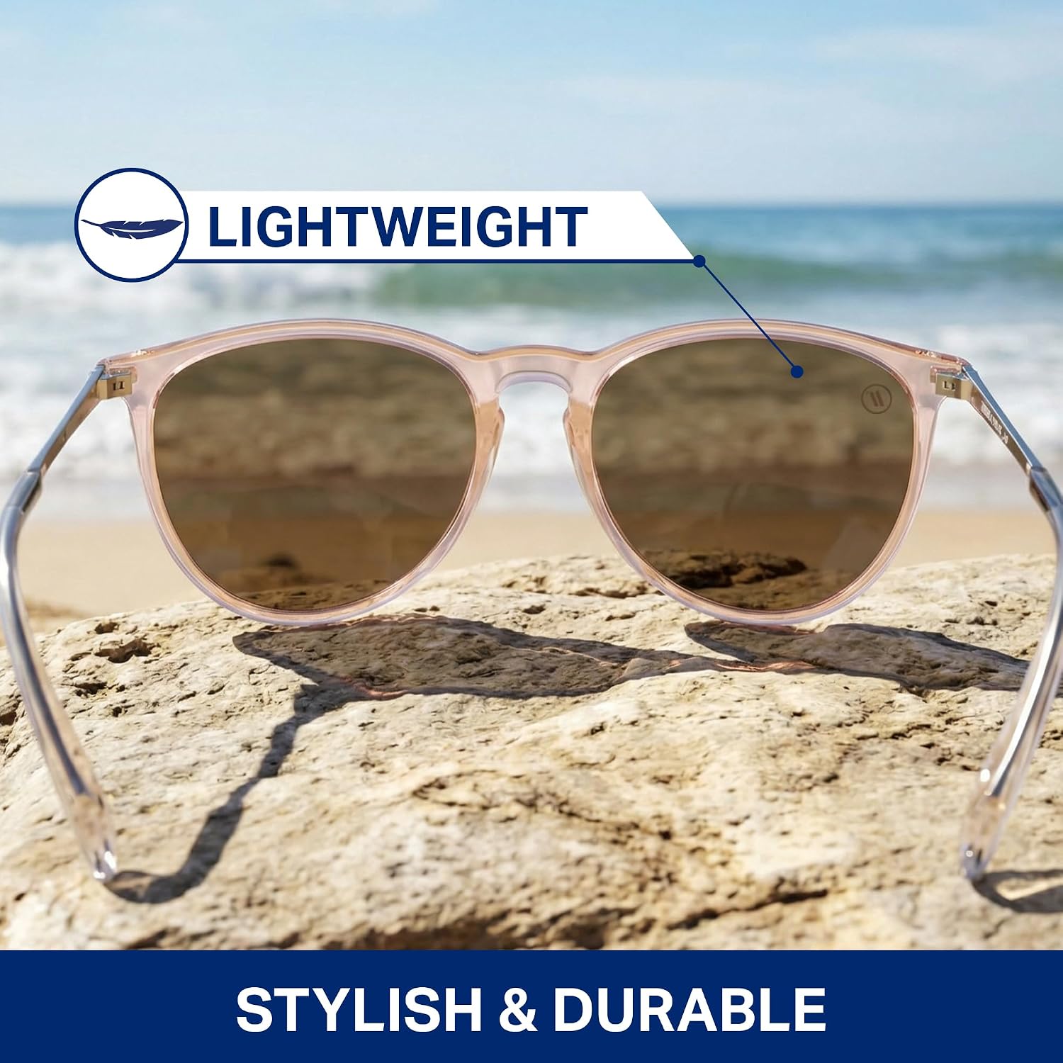 Blenders Eyewear North Park – Polarized Sunglasses – Classic Shape, Mixed Metal Frame – 100% UV Protection – For Men & Women Citrus Blast