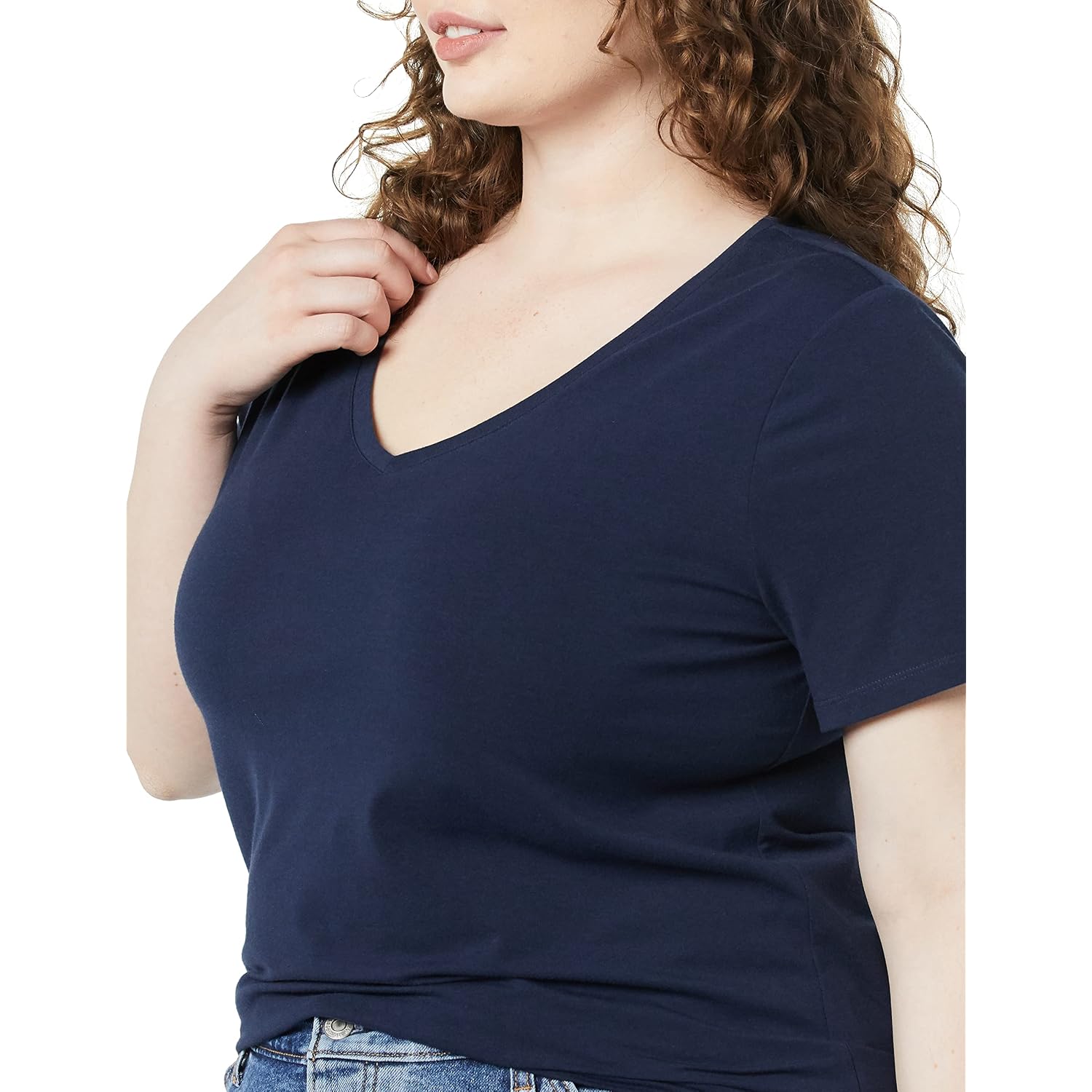 Amazon Essentials Women'S Plus Size Short-Sleeve V-Neck T-Shirt