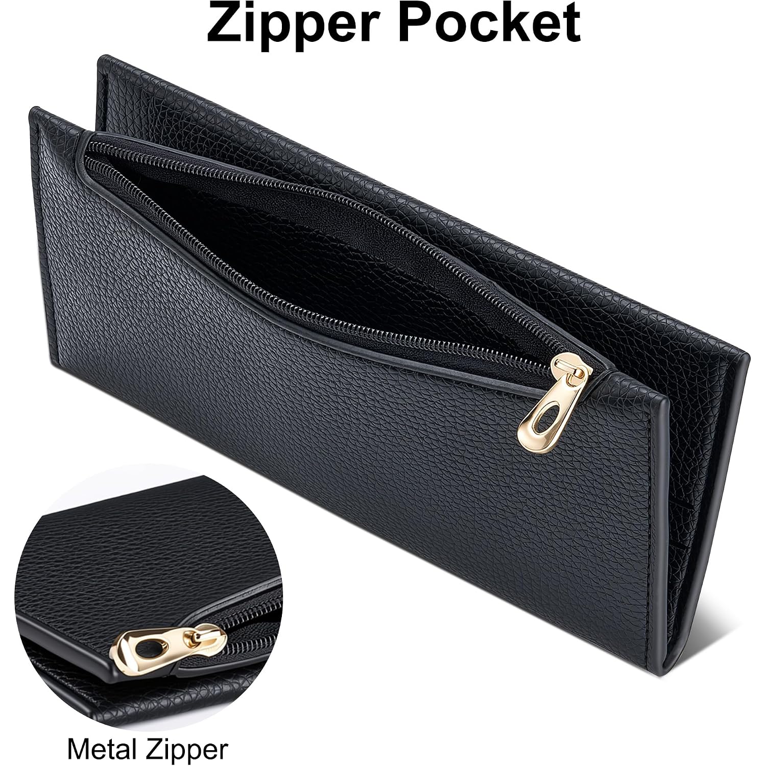 Tipmile Slim Wallet For Women, Rfid Blocking Credit Card Holder | Thin Compact Bifold Wallet With Zipper, Ladies Gift, Black
