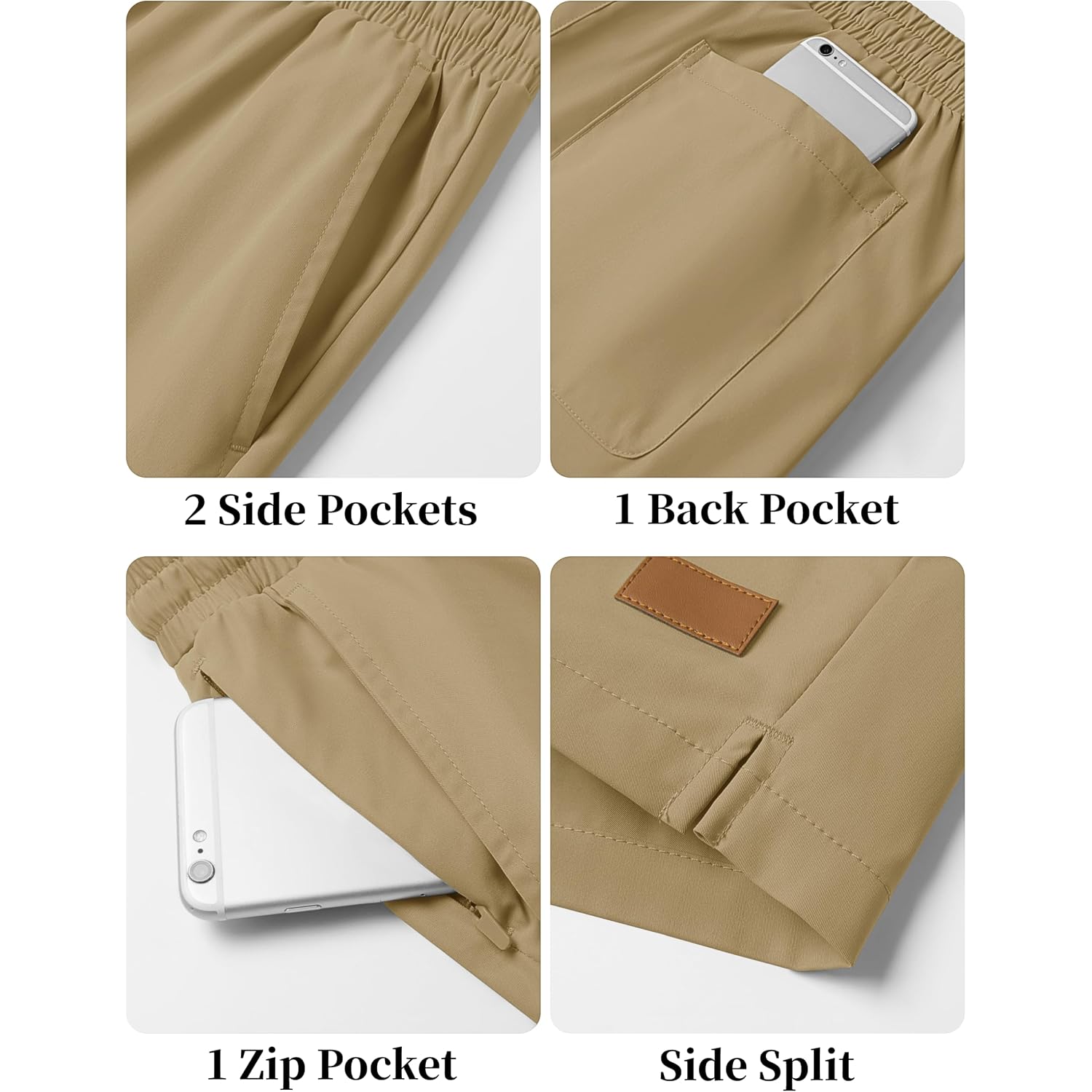Tacvasen Men'S Shorts 7 Inch Casual Twill Drawstring Summer Water-Repellent Beach Shorts With Zipper Pocket
