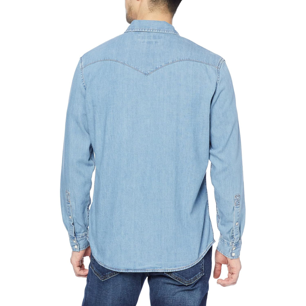 Amazon Essentials Men'S Long Sleeve Denim Shirt, Regular-Fit