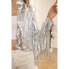 Sequin Fringe Jacket Disco Theme Country Dolly Theme Bridal Trends Disco Cowgirl Outfit Theme Glitter Tassel Coat