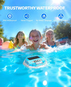 Luxblue Floating Solar Pool Thermometer With Dynamic Light Show | Large Lcd Digital Screen - Easy To Read, ±0.5℉ Accuracy, Ip68 Waterproof Pool Water Temperature Gauge For Pool, Spas & Pond