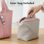 Tote Bag For Women Vegan Leather Bucket Purse For Women Top Handle Handbag Shoulder Bag With Detachable Small Purse