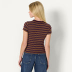 Amazon Essentials Women'S Slim-Fit Stretch Rib Short Cap Sleeve Crew Neckline Tee