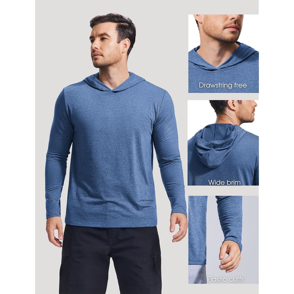 Pinspark Lightweight Pullover Hoodies For Men Long Sleeve Hoodie For Golf Gym Workout Athletic Sweatshirt