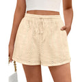 Lace Shorts for Women Summer Cute Boho Eyelet Elastic Waist Drawstring Casual Lounge Shorts Beach Vacation Outfits