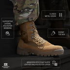 Garmont Tactical T8 Bifida Military Combat Boots For Men And Women, Army, Air Force, Ar670-1 Compliant Footwear, Suede Leather, Multi-Terrain Shoes, Coyote