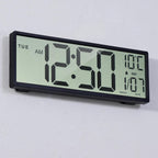 15" Large Digital Wall Clock Battery Operated Black, Clock With Large Display Numbers, Calendar, Auto Dst, Clocks For Living Room, Kitchen, Office, Bedroom
