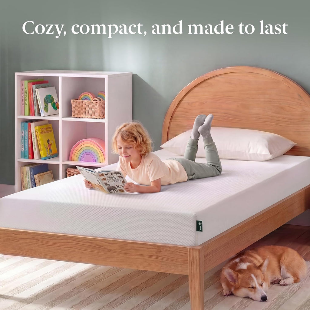 Zinus 6 Inch Twin Green Tea Memory Foam Mattress [New Version], Fiberglass Free, Medium Firm Feel, Zoned Pressure Relief, Certified Safe Foams & Fabric, Mattress in A Box