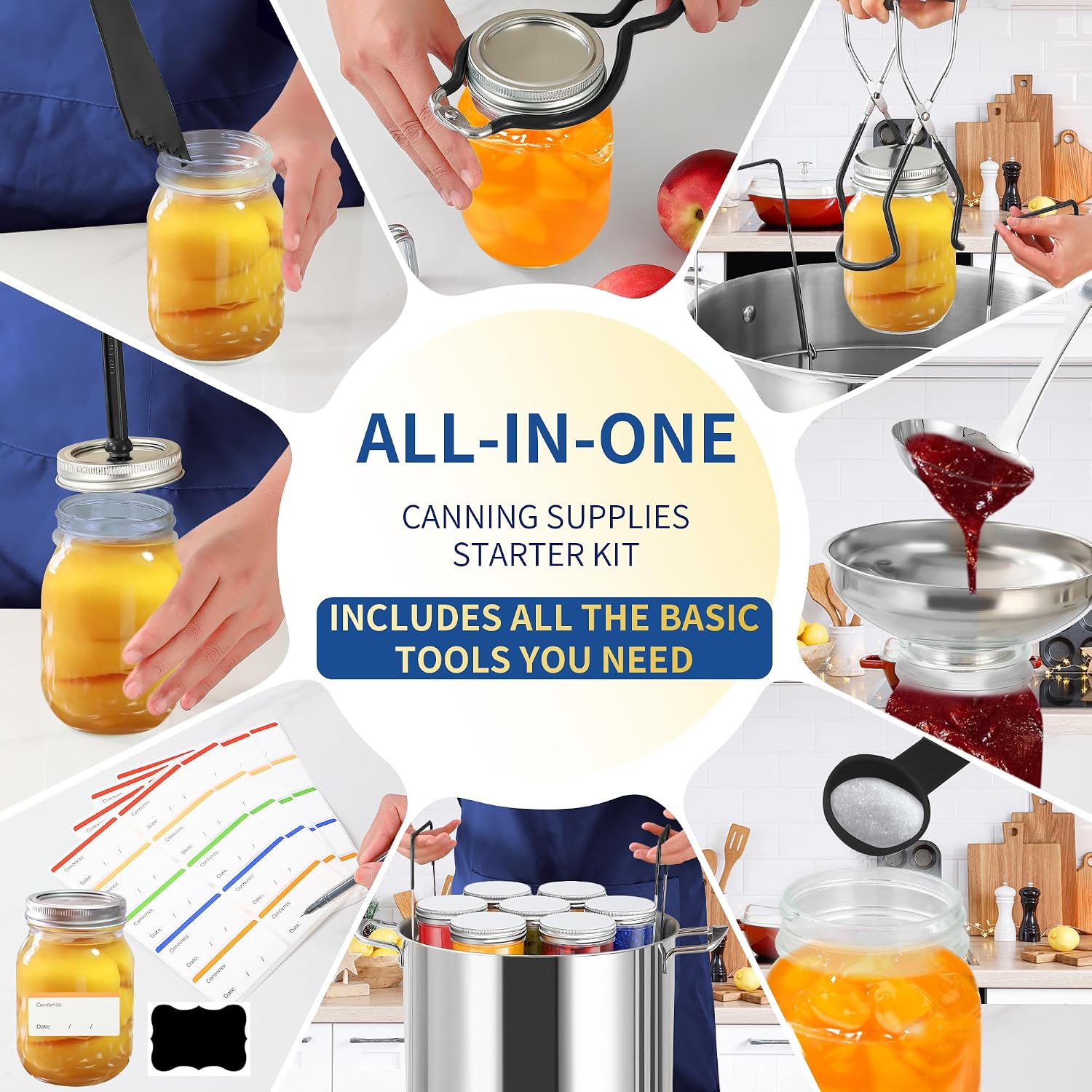 Gemfino Canning Supplies Starter Kit With Canning Rack,Canning Kit For Beginners