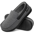 Hometop Men'S Knit Moccasin Slippers Memory Foam House Shoes Indoor Outdoor